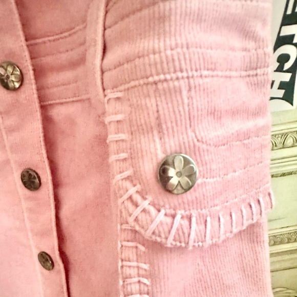 NWT SELF ESTEEM 3T Little Girls corduroy dress with snaps and zipper pocket - Picture 3 of 6